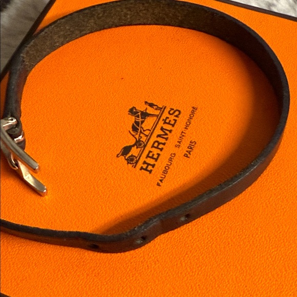 Hermes Black Leather Bracelet - Picture 10 of 12
